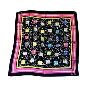 Joseph Ribkoff Scarf Colorful Art Deco NWT Black Pink Yellow Neon NEW